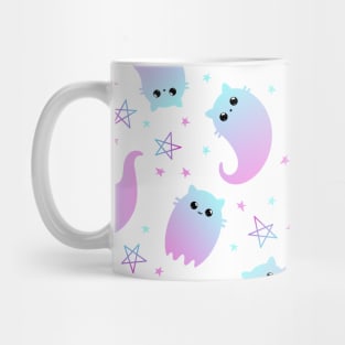 Ghost cats Halloween pattern Mug